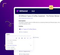 Screenshot of SEOwind  content outline