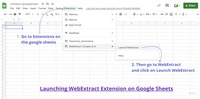 Screenshot of Launching WebExtract