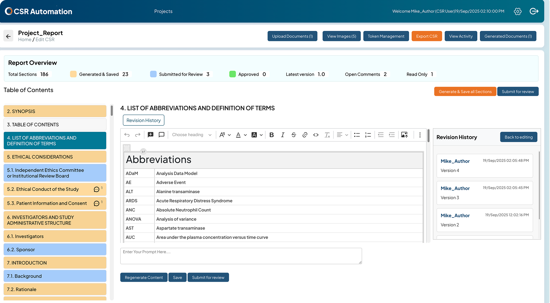 Screenshot of Dashboard | CSR Automatiom