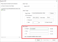 Screenshot of Filter Option