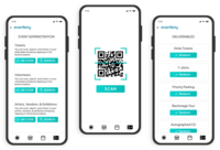 Screenshot of the Eventeny mobile app, which is used to track ticket purchases, deliverables, and streamline event entry.