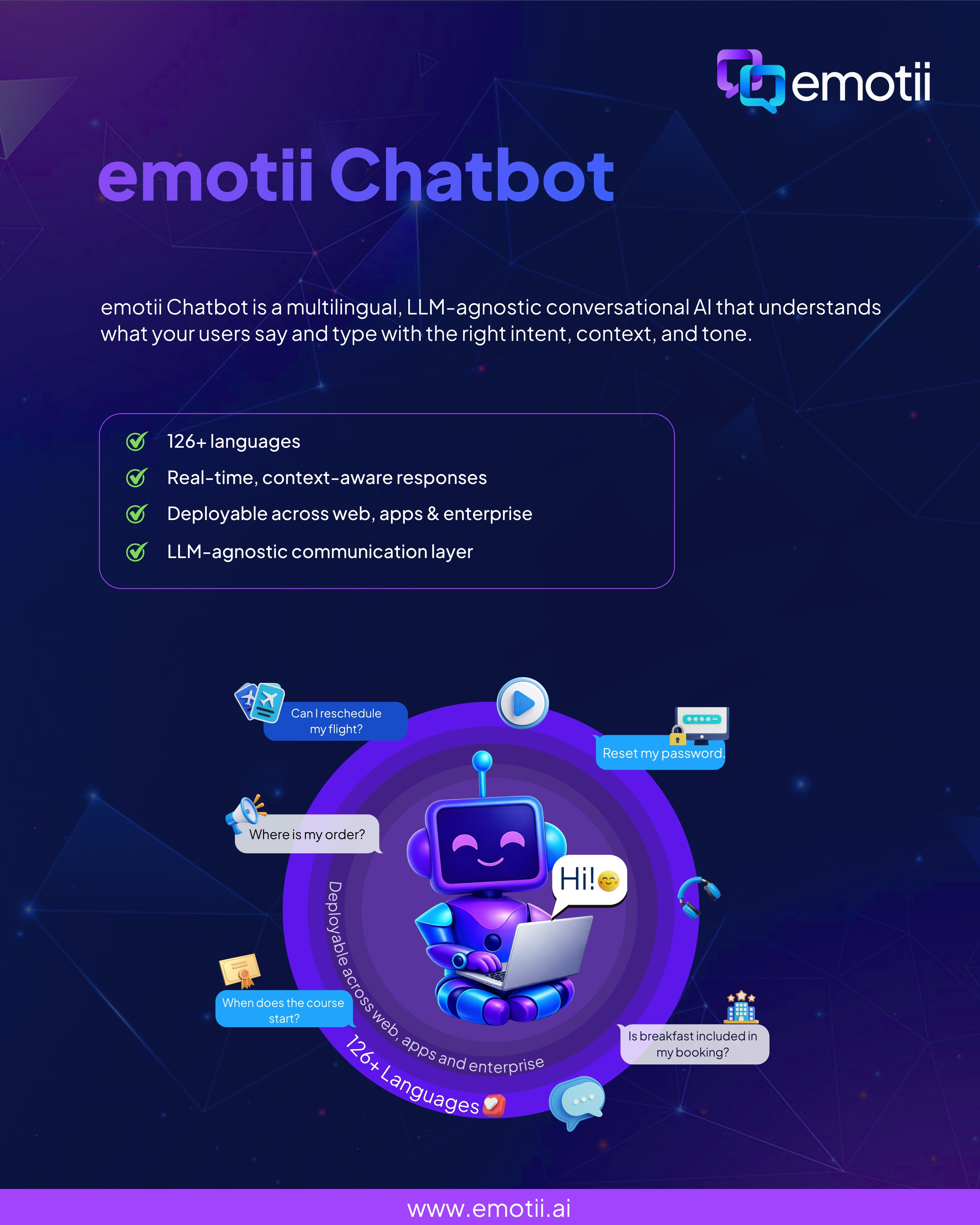 Screenshot of emotii chatbot