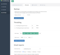 Screenshot of Settings of CubeBackup