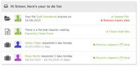 Screenshot of Staff Squared to do list