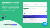 Screenshot of an example of automated scorecard creation and sampling, with AI-powered interaction review.