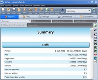 Screenshot of statistics
