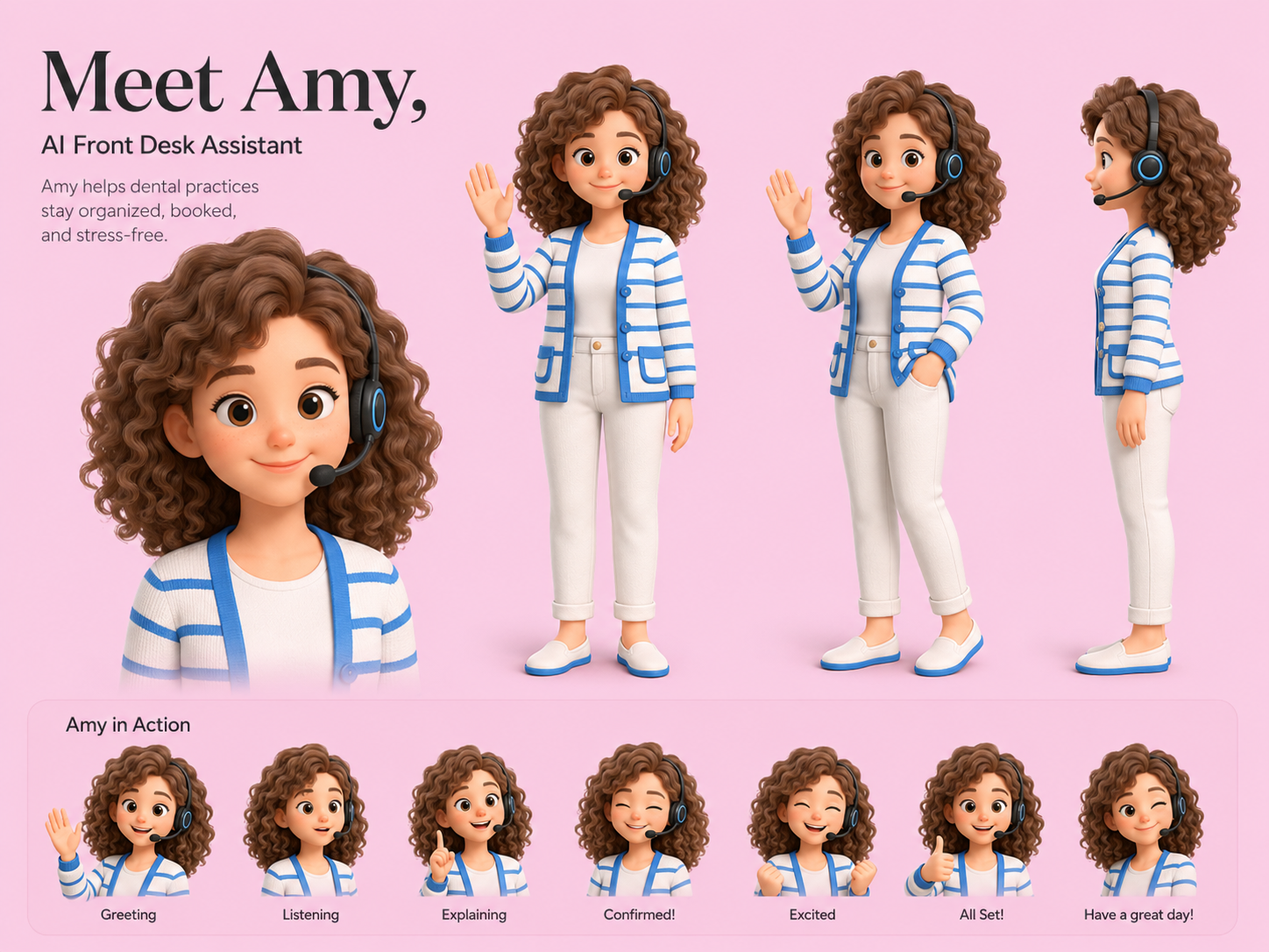 Screenshot of Amy, the AI front desk
