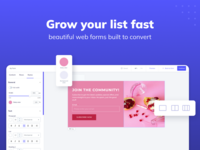 Screenshot of where to create unlimited sign-up forms or pop-ups with our form creator.