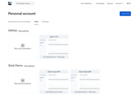 Screenshot of Personal dashboard
