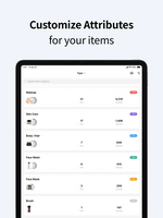 Screenshot of custom attributes that can be created for labeling and sorting items