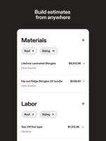 Screenshot of the interface to generate estimates. This can turn 3D designs into visual estimates and help teams close faster and hand off from sales reps to production.