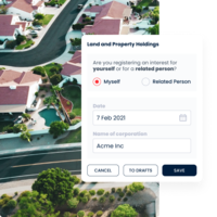 Screenshot of Register personal interests