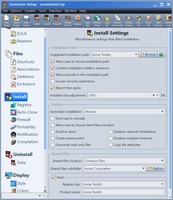 Screenshot of Install Settings