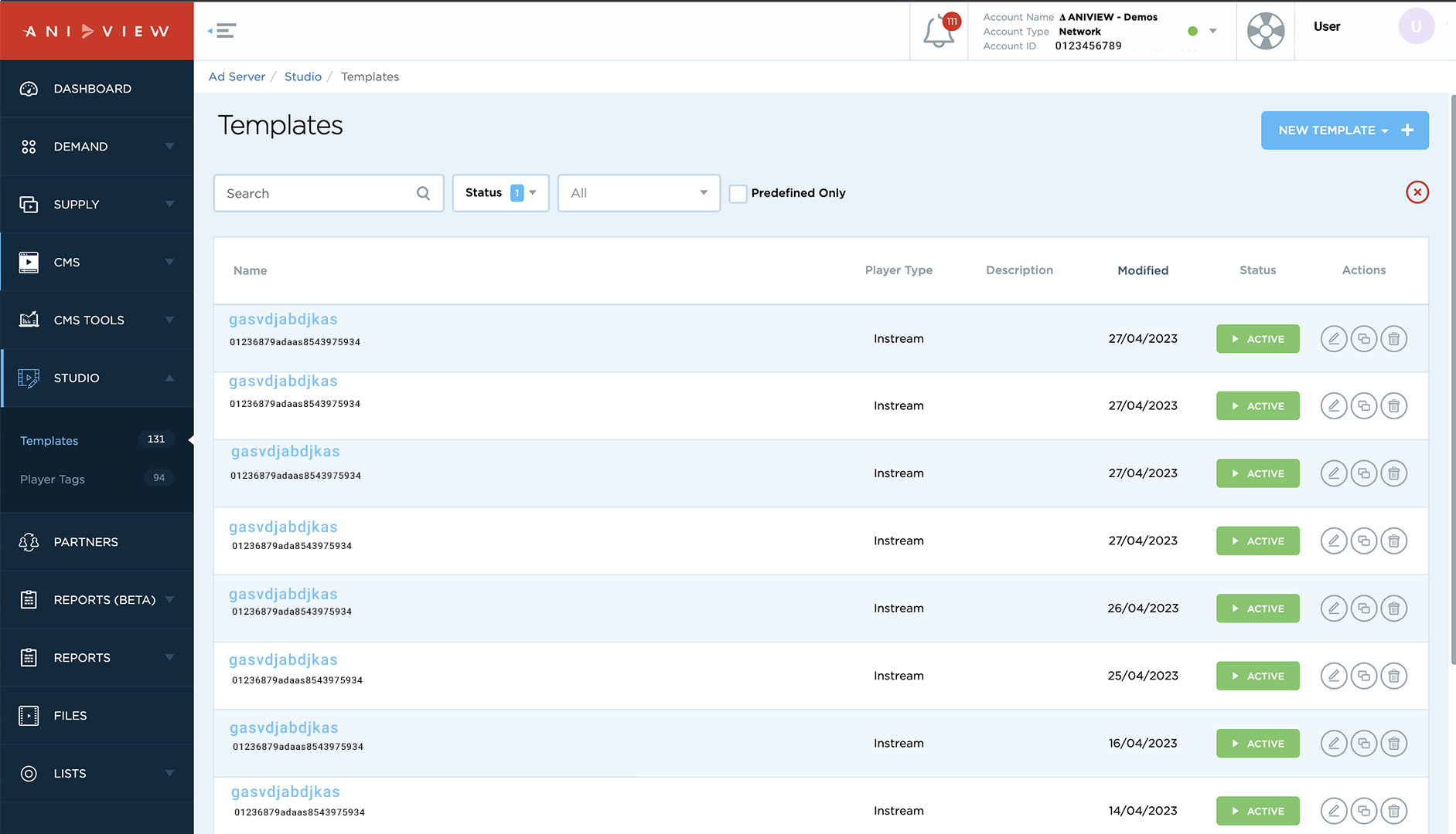 Screenshot of Template