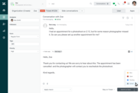 Screenshot of where CoSupport Agent suggests response drafts, ensuring human agent assistance. The final answer is crafted by a human, providing both control and empathy.