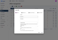 Screenshot of offer management.