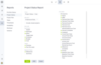 Screenshot of project reporting
