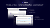 Screenshot of how Aikido Al fixes vulnerabilities automatically. Features like AI Autotriage and AI Autofix help prioritize and remediate vulnerabilities proactively.