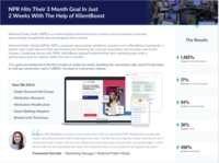 Screenshot of NPR Case Study - NPR Hits Their 3 Month Goal In Just 2 Weeks With The Help of KlientBoost