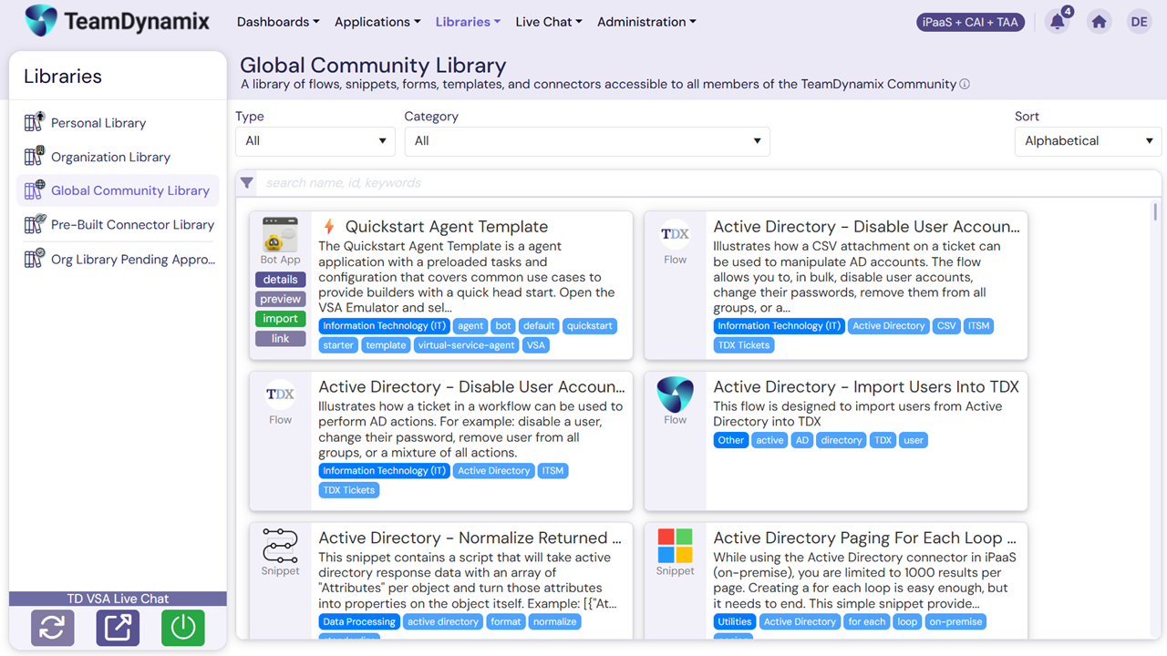 Screenshot of Global community library