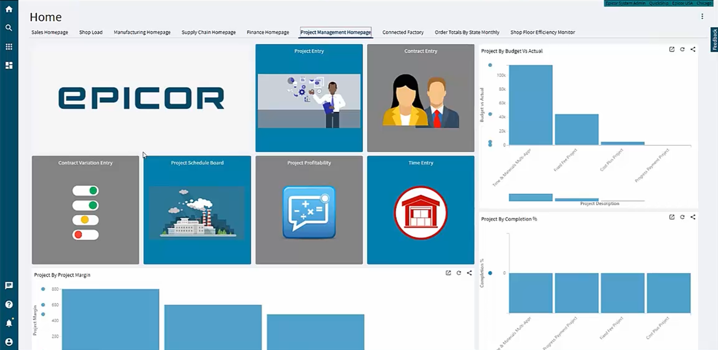 Screenshot of Project Management