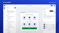 Screenshot of a multi-step form builder with intuitive drag-and-drop interface for creating dynamic lead generation forms