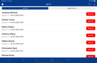 Screenshot of the sign in/out screen on iOS (iPad)