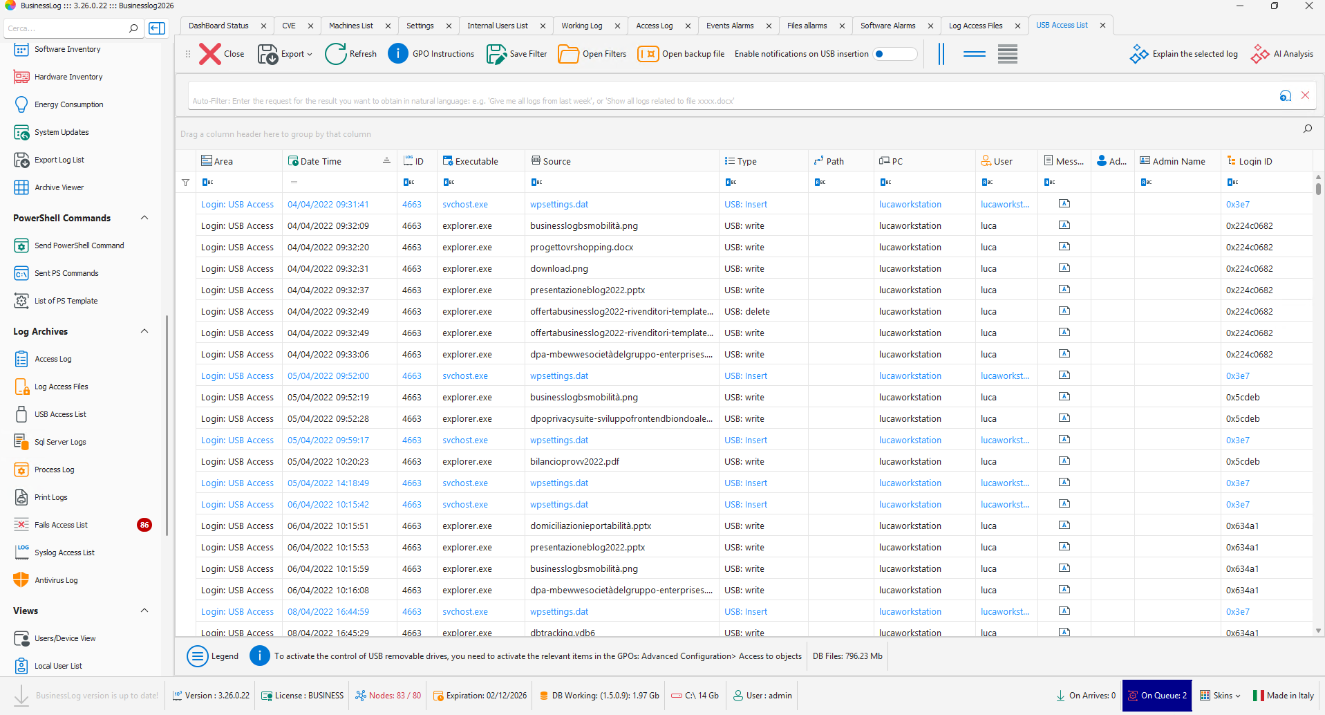 Screenshot of Audit Usb Activity