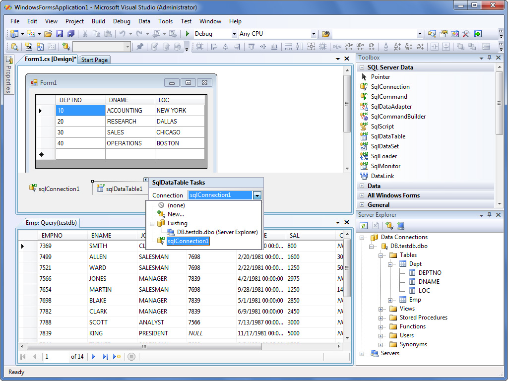 Screenshot of Visual Studio Integration