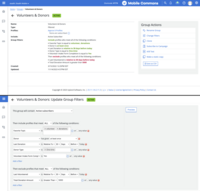 Screenshot of Audience segmentation: Audiences can be segmented by creating groups, which can be used for sending targeted messages.