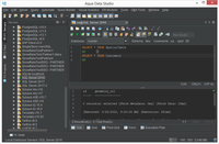 Screenshot of The graphical user interface with the Dark Theme of Aqua Data Studio.