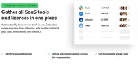 Screenshot of a centralized overview of the organization's SaaS portfolio, highlighting annual costs and user counts for key applications to help identify potential waste.