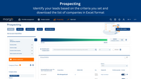 Screenshot of Prospecting
Leads are identified based on chosen criteria, and companies can be downloaded in Excel format