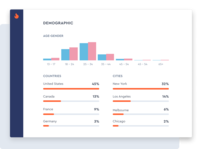 Screenshot of Audience age and gender destribution