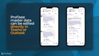 Screenshot of Profisee's integration with Microsoft Loop, empowering users to natively review and edit master data in Outlook and Teams.
