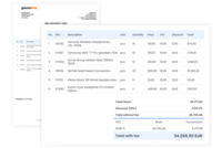 Screenshot of the Documents module used to create and manage essential documents such as invoices, orders, offers, contracts, and warehouse documents.