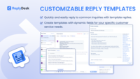 Screenshot of customizable reply templates.