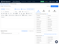 Screenshot of the signature design editor