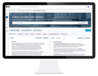 Screenshot of Federal and State Topic Analysis, which offers a detailed view of federal and state employment law analysis that includes understandable explanations across multiple HR compliance topics.