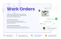 Screenshot of AppWork's Work Orders module, designed to manage and track maintenance tasks and enhance daily productivity by optimizing time spent on maintenance tasks and improve resident retention by addressing maintenance issues promptly. Features include an  index page, customizable filters, AI-driven task assignment, and real-time updates to residents for added transparency.