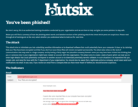 Screenshot of When a simulated phishing email is clicked by an employee, the system alerts them to this and shows them the warning signs they missed before directing them to on-the-spot training.
