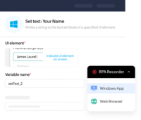 Screenshot of RPA recorder - Windows app