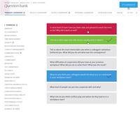 Screenshot of Video interview question bank