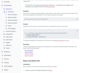 Screenshot of a view of the Brave Search API's documentation.