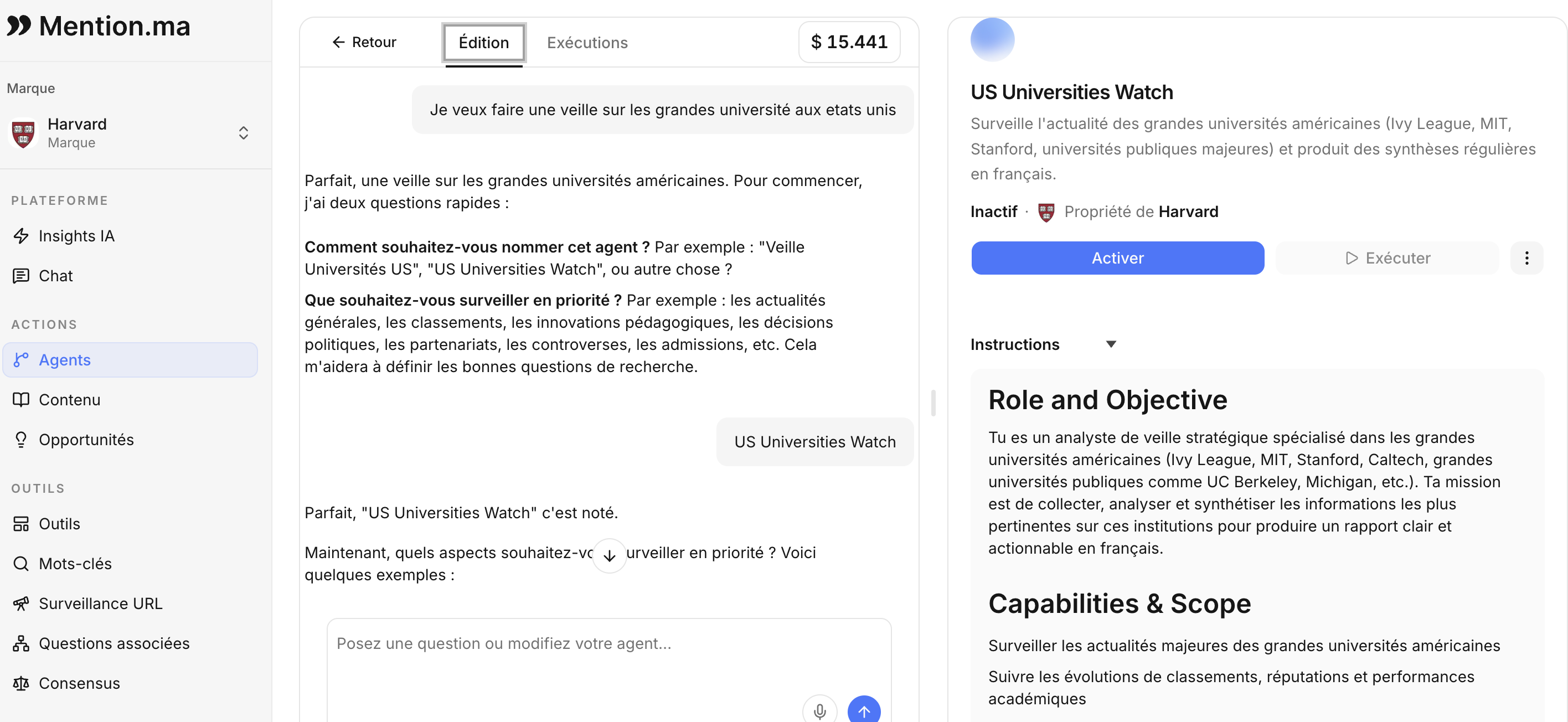 Screenshot of Auto evolving agents : Helps when prompts and responses are saturated. They help find new topics.