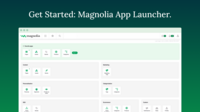 Screenshot of the Magnolia App Launcher, used to switch between workspaces and manage pages