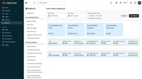 Screenshot of time and expense reporting