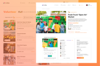 Screenshot of Custom volunteer events can be created. Features a database of remote and in-person volunteer opportunities. Manages volunteer sign ups, tracks hours, and displays impact with impact reports.