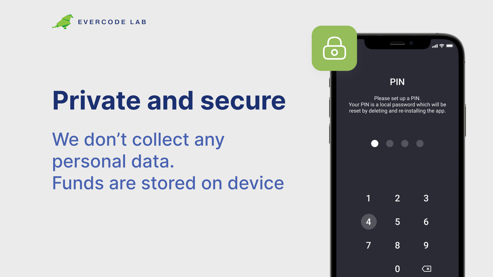 Screenshot of Non-custodial wallet with high level of security