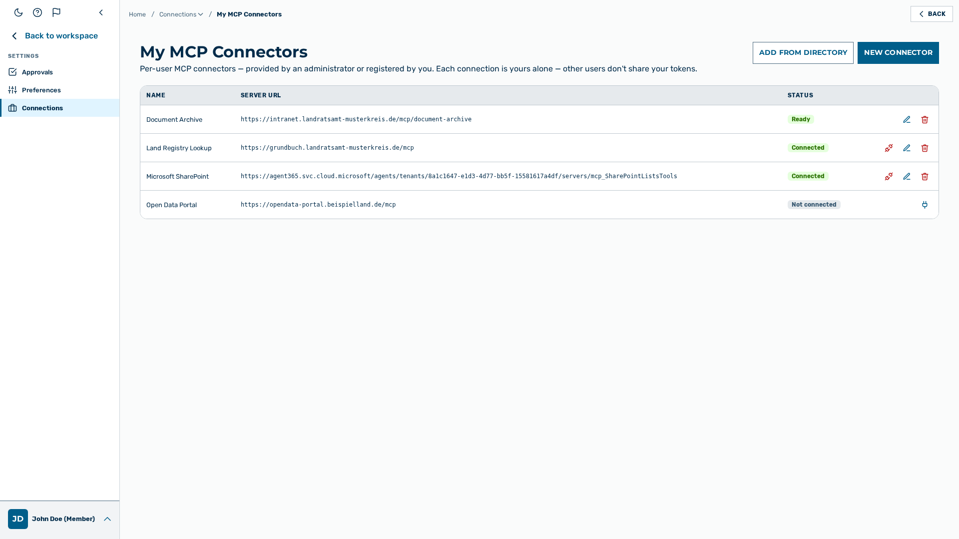 Screenshot of AI Workspace MCP